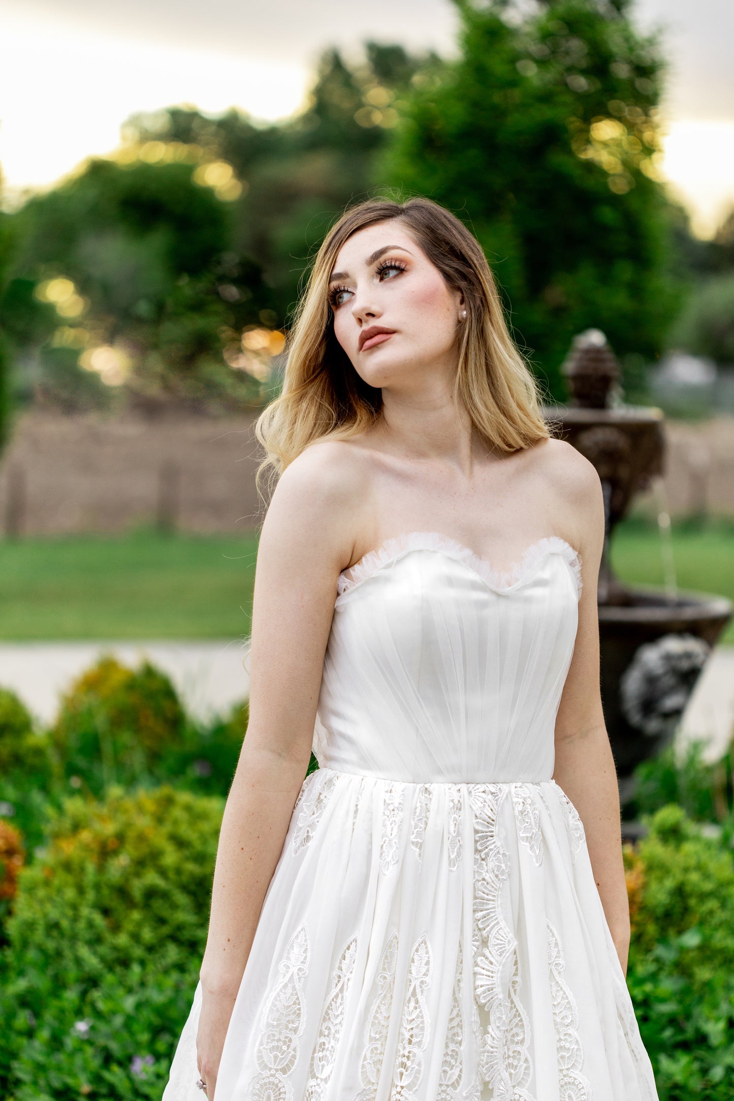 Nerissa gown featuring soft sweetheart neckline and full romantic skirt