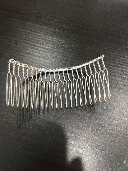premium veil comb made from silver metal  measuring 3.5"