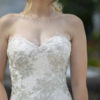 metalic thread, metalic wedding dress, fit and flare wedding gown, Crepe wedding gown, soft wedding gown