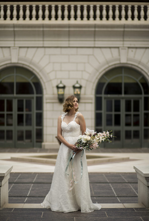 Detailed wedding dress, embroidered bridal gown, silk wedding dress, Embroidered organza, Bridal gown detailed