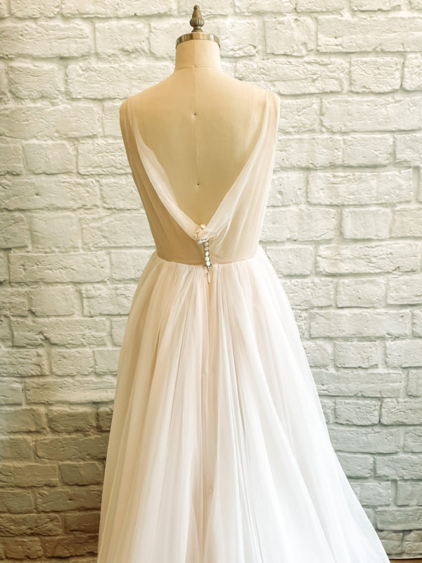 Tulle ballgown, grand ball gown, pink, gathered
