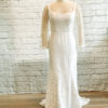 plus size bridal gowns, wedding gown corset, sheer lace sleeves, simple lace wedding gowns, bridal wholesale gowns