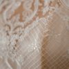 Lace scallop dress, soft tulle skirt, lace bodice dress, bridal buttons down the back dress, tulle neck,