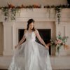 tulle back with buttons, lace skirt wedding dress, sweetheart neckline, buttons down back, beaded lace dress,