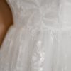 Tulle back dress, glimmer tulle dress, sequin lace dress, floral flat lace dress, sweetheart neckline wedding dress,