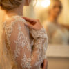 detailed lace bridal gown, lace sleeved bridal gown, lace with beaded detail,