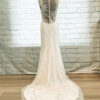 vintage wedding gown, champagne lace gown, floral lace,