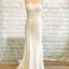 vintage wedding gown, champagne lace gown, floral lace,