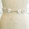 3d floral belt, pearl and rhinestone belt, organza flowers, floral wedding accessory, ribbon belt