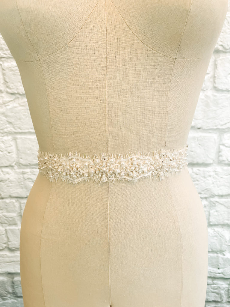 Pearl wedding dress belt sale