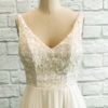 swiss dot dress, beaded lace bodice, a line tulle dress, lace v neck dress, floral beaded lace dress,