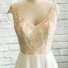 Flat lace a line dress, two tone lace dress, lace and tulle skirt a line, two toned flat lace dress, tulle lace back,
