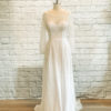 Glamorous Bridal Gown full sequined bridal gown, beaded tulle, dress with slit, sleeves with sequins, sparkly