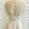 Glamorous Bridal Gown full sequined bridal gown, beaded tulle, dress with slit, sleeves with sequins, sparkly