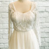 Boho bridal gown beaded a-line bridal gown, lace and tulle, wholesale wedding dress, long lace sleeves, simple lace dress