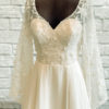 star lace bridal gown, new bridal gown, star lace, chiffon skirt, chiffon and lace