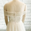 Strapless ballgown, glimmer tulle skirt, flat lace floral bodice, buttons on back wedding dress, beautiful detailed bodice,