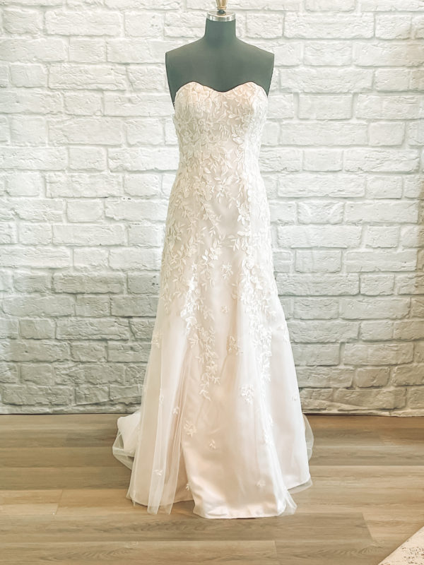 beaded floral wedding gown blush lace wedding dress, beaded, floral lace, lace and satin, gorgeous