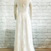 simple lace bridal dress, flat lace, off the shoulder straps, shimmery, crepe and lace