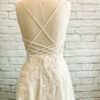 Beaded lace wedding dress, dress with pockets, back straps dress, spaghetti straps dress, beaded lace a line dress,