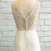 Lace scallop dress, soft tulle skirt, lace bodice dress, bridal buttons down the back dress, tulle neck,