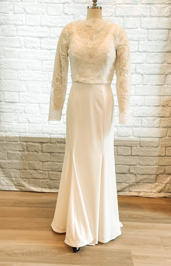 mock neck wedding dress