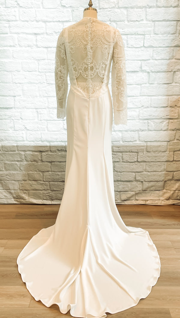 mock neck wedding dress