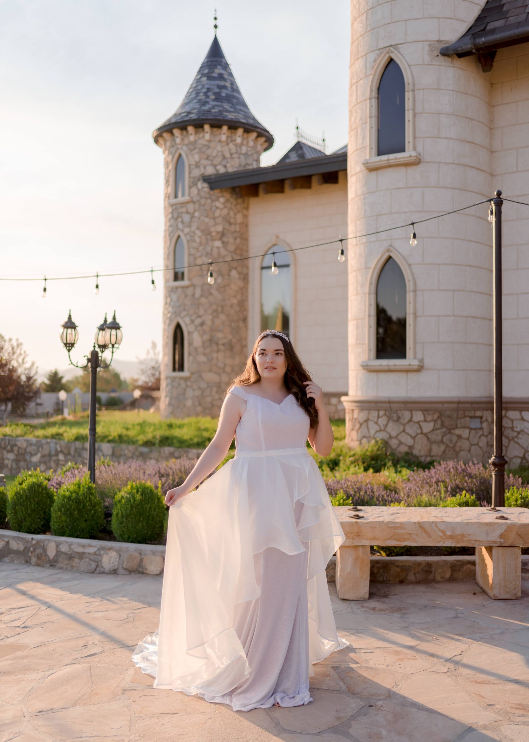 off the shoulder glitter gown organza ruffle bridal skirt