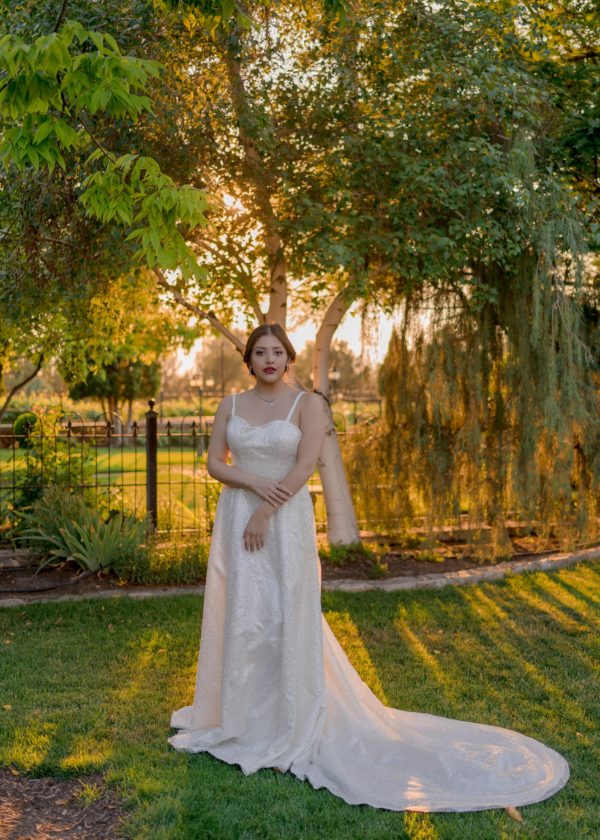 glitter bridal gown