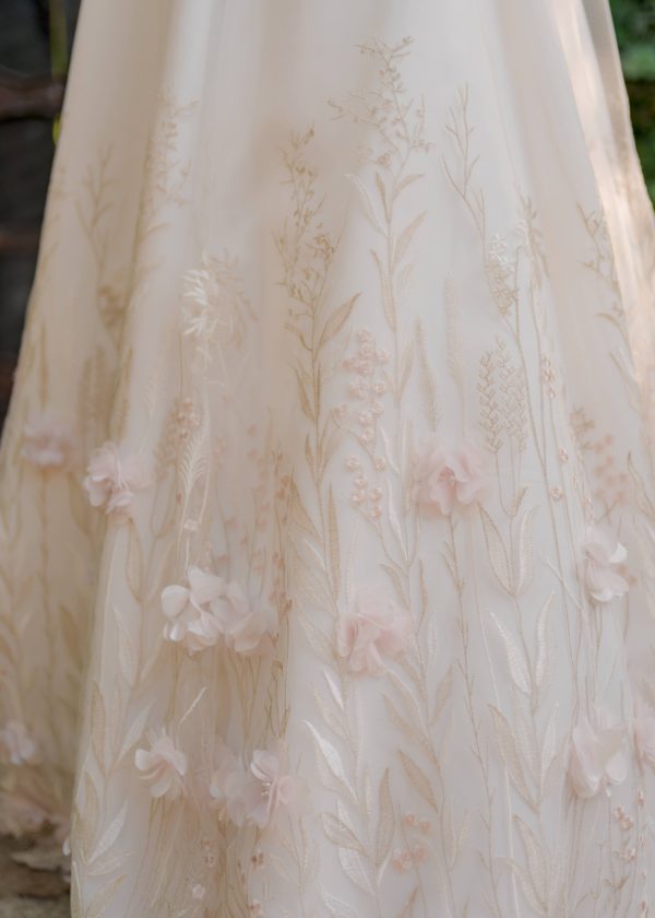 3d floral wedding gown