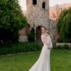 mock neck wedding dress