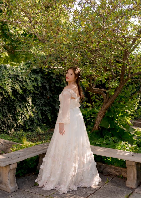 3d floral wedding gown