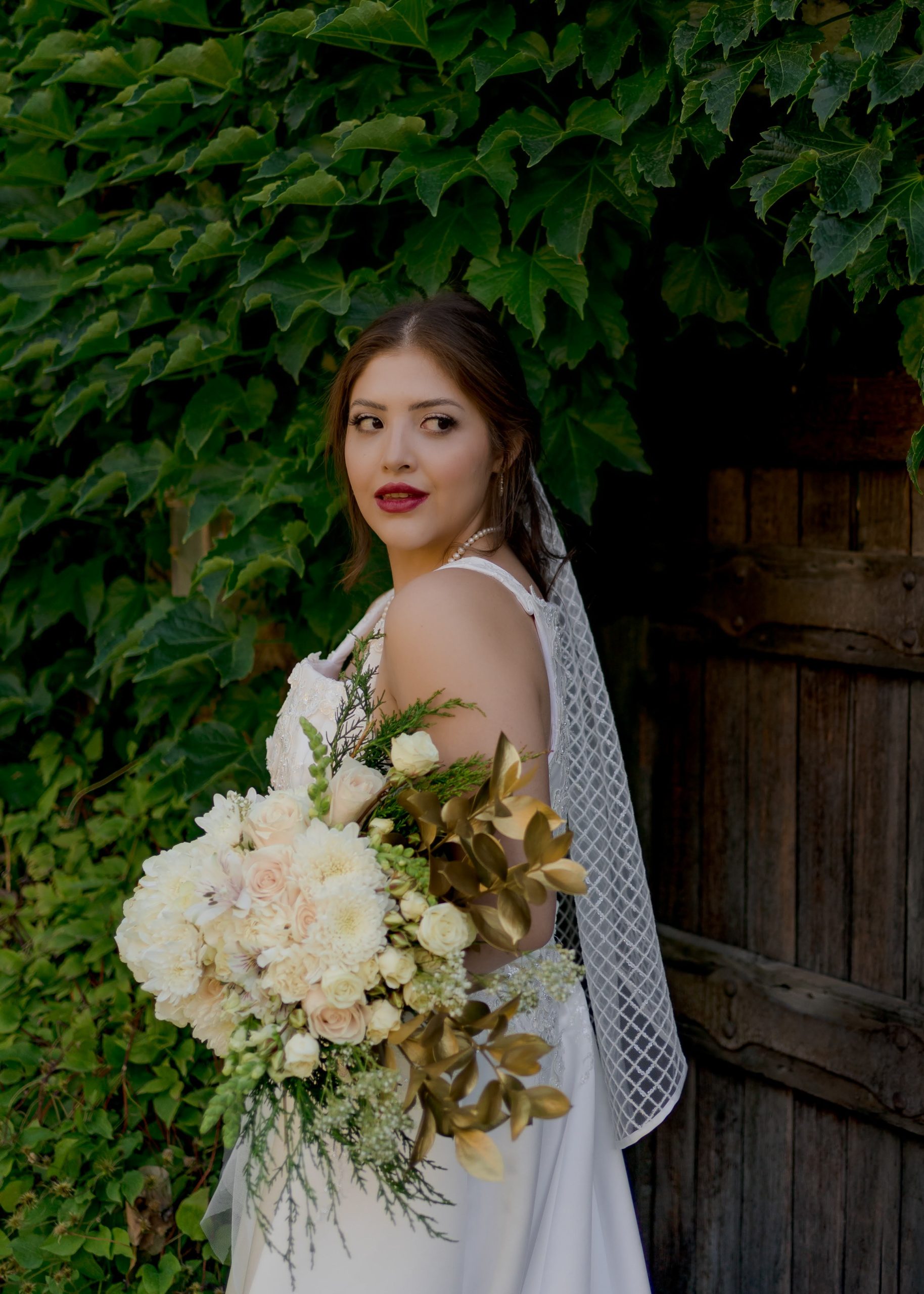 Long train wedding dress